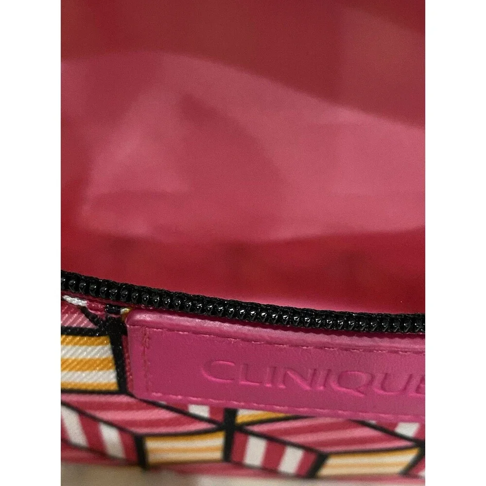 Clinique Pink Makeup Bag Cosmetic Pouch Travel Organizer Beauty Items Case